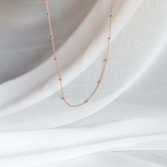 Beaded Fine Necklace | Rose