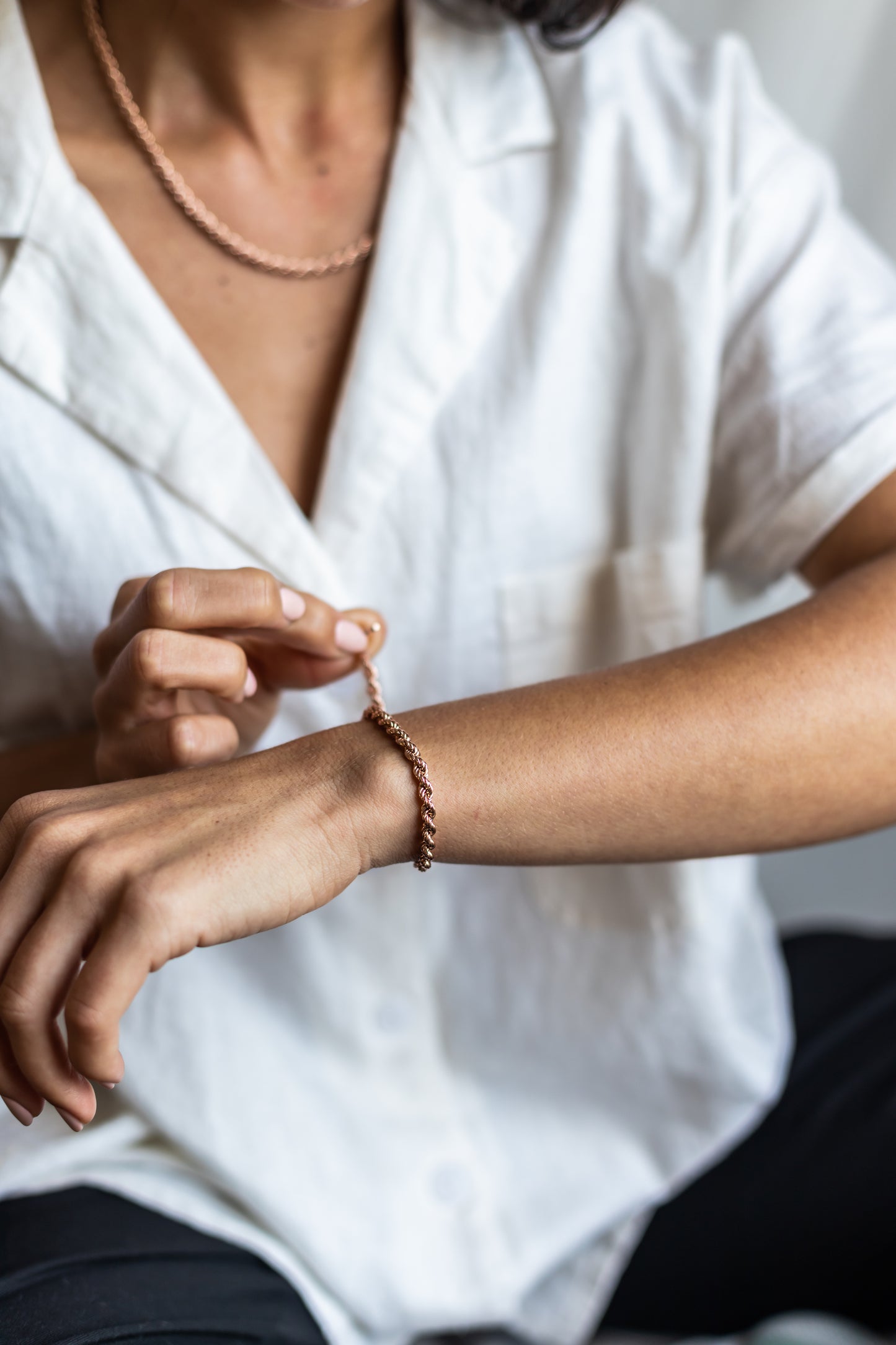 Bold Rope Bracelet | Rose